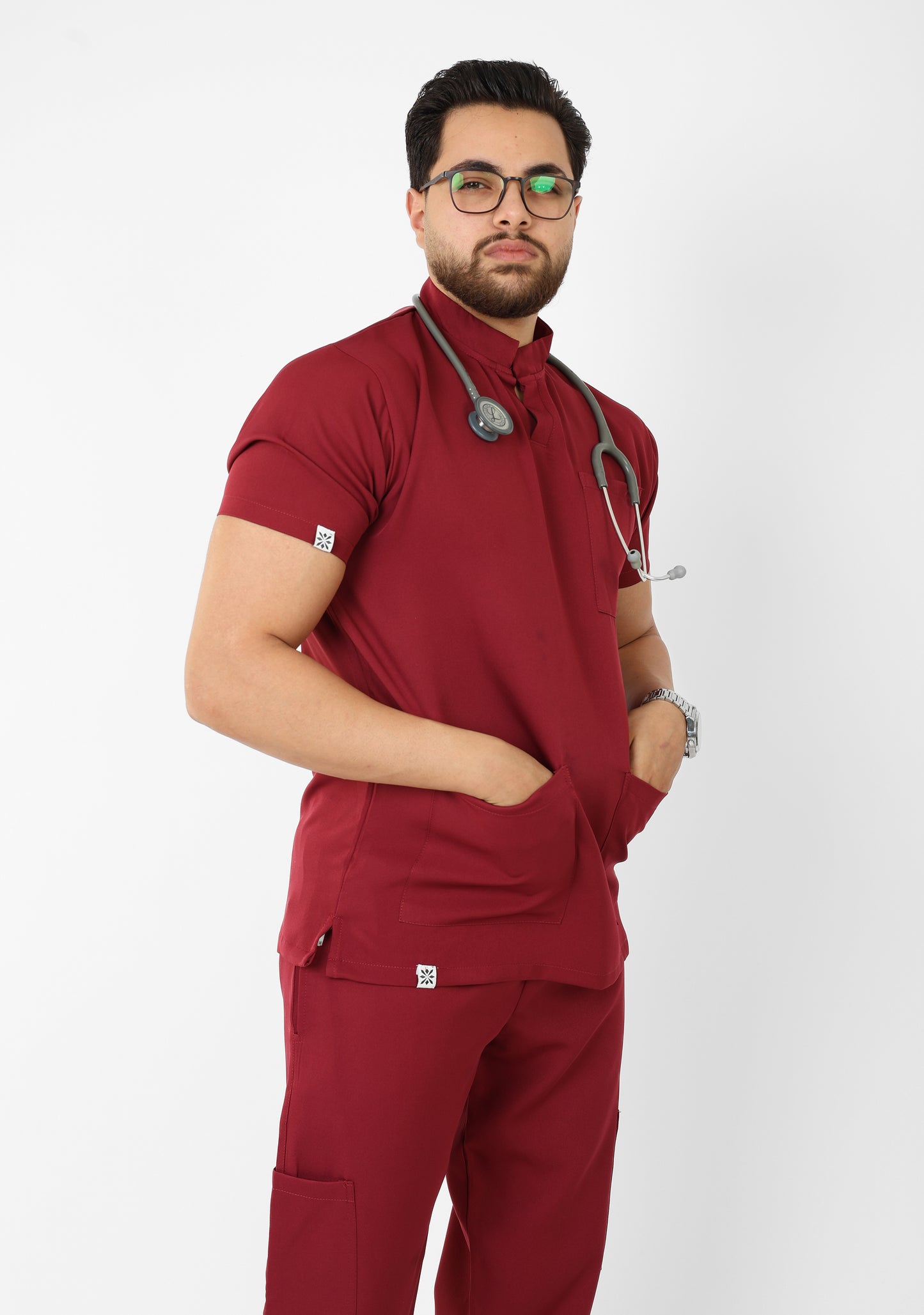 High-Collar Garnet Rouge Full set ARMK Scrub For HIM