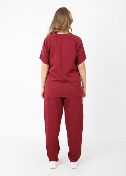 Short sleeves Garnet Rouge Full set ARMK Scrub For HER