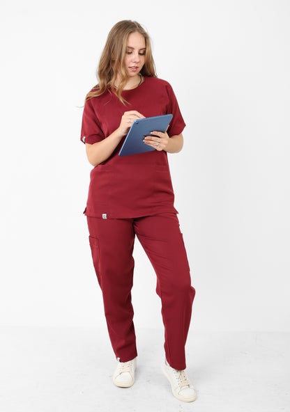 Short sleeves Garnet Rouge Full set ARMK Scrub For HER