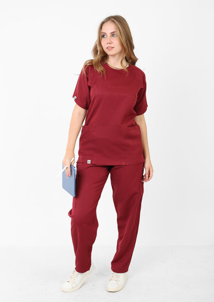 Short sleeves Garnet Rouge Full set ARMK Scrub For HER