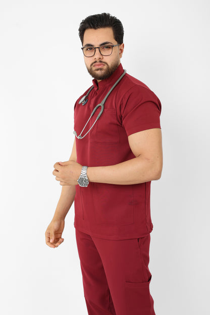 High-Collar Garnet Rouge Full set ARMK Scrub For HIM