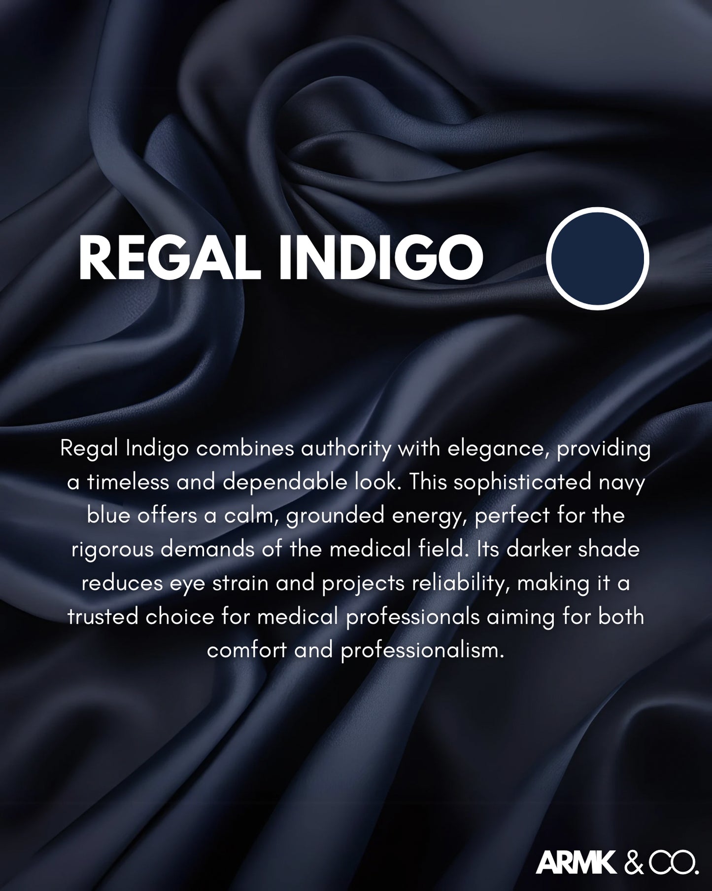 High-Collar Long Sleeves Regal Indigo Full set ARMK Scrub For HER